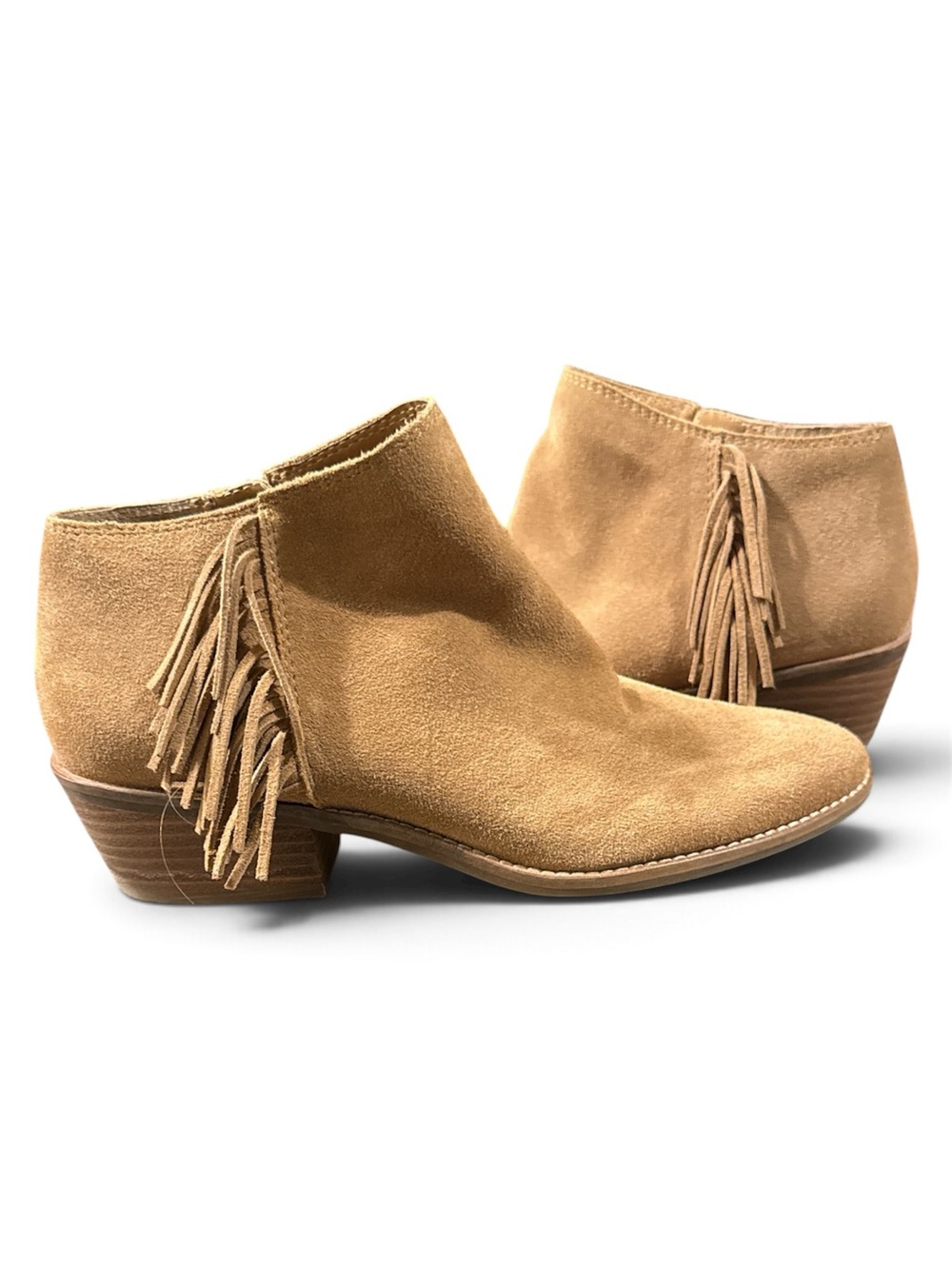 Lucky Brand Tan Suede Ankle Boots w/Fringe